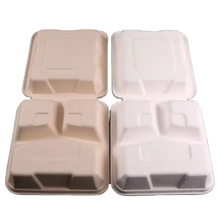 Customizable Biodegradable Fast Food Container Bagasse Packing Box with Lid - Image 4