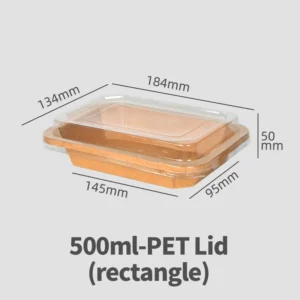 Food Take Out Rice Packaging Kraft Paper Rectangle Octagonal Bowl 500ml