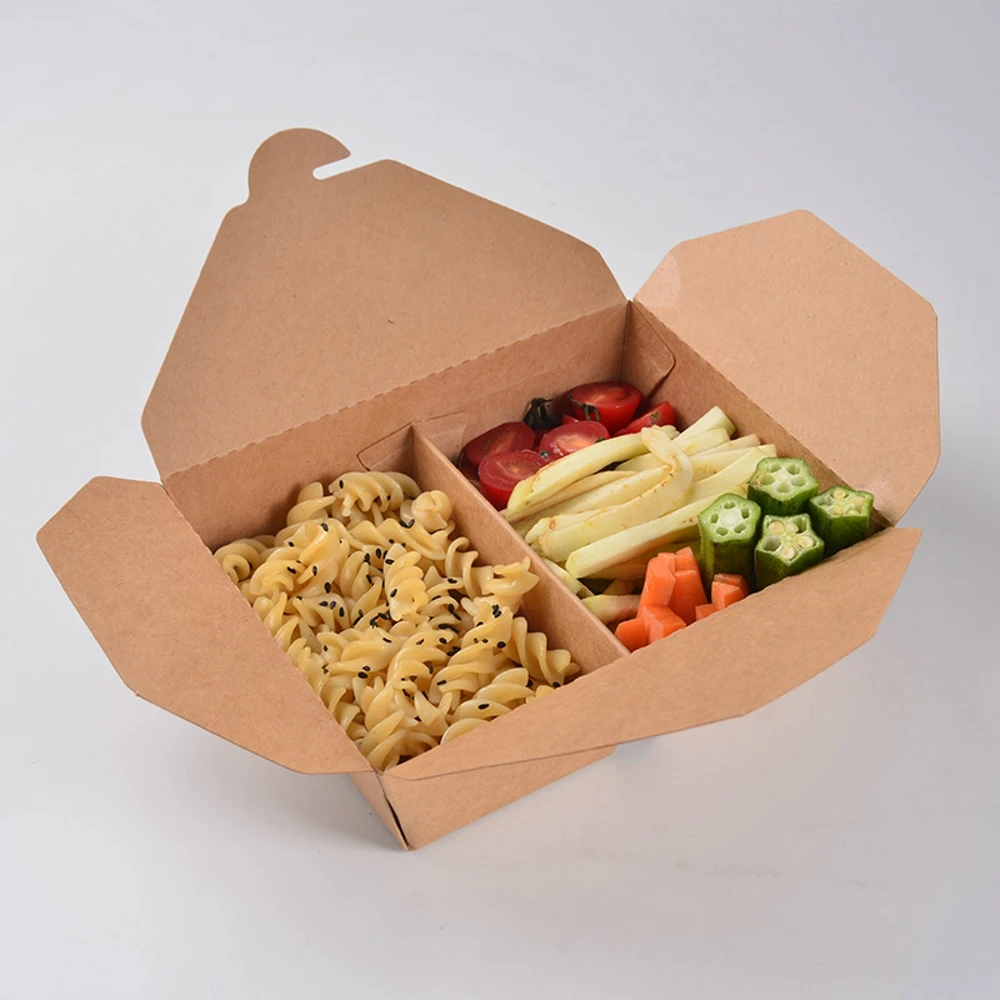 WMNPZ04 Custom Kraft Paper Folders Eco-Friendly 2-Compartment Food Container for Baby Food Chewing Gum & More