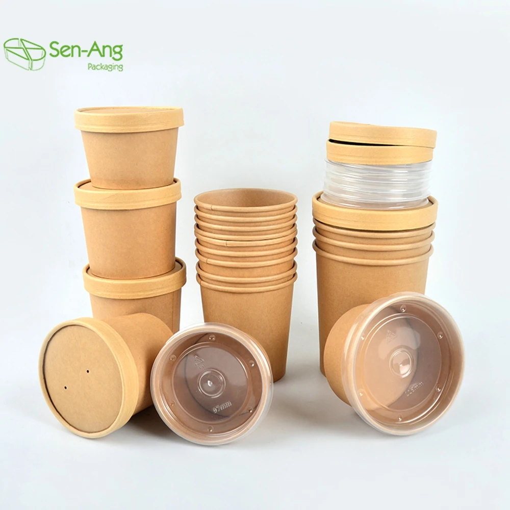 the New Listing Vegetable Soup Top Cup Noodle Bowl Thickened Disposable Porridge 16Oz Takeaway Food Packaging Bucket - Image 5