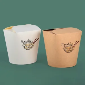 Eco-friendly Matt Lamination 16oz 26oz 32oz 64oz White Customized Togo Kraft Sushi Takeout Noodle Box with Handle