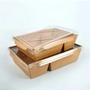 Disposable Rigid Paper Take Away Box Embossing Customizable Size for Sushi Bento Baby Food Potato Chips Storage