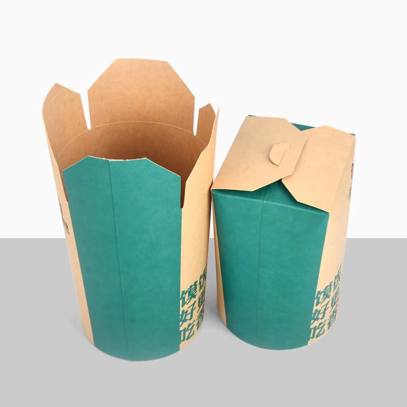 Kraft Paper UV Coating Takeaway Packaging for Sushi Chinese Restaurant Rice Paper Noodles Box - Image 3