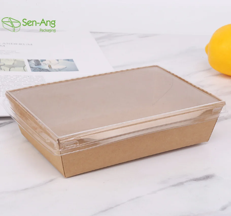 Rectangular Container Snack Cookie Fried Chicken 500Ml 600Ml 700Ml Take Out Fast Food Packaging Paper Box