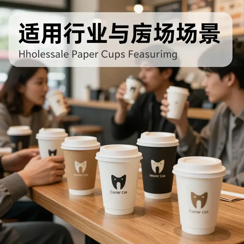 Various types of paper cups with lids demonstrating different materials and designs.