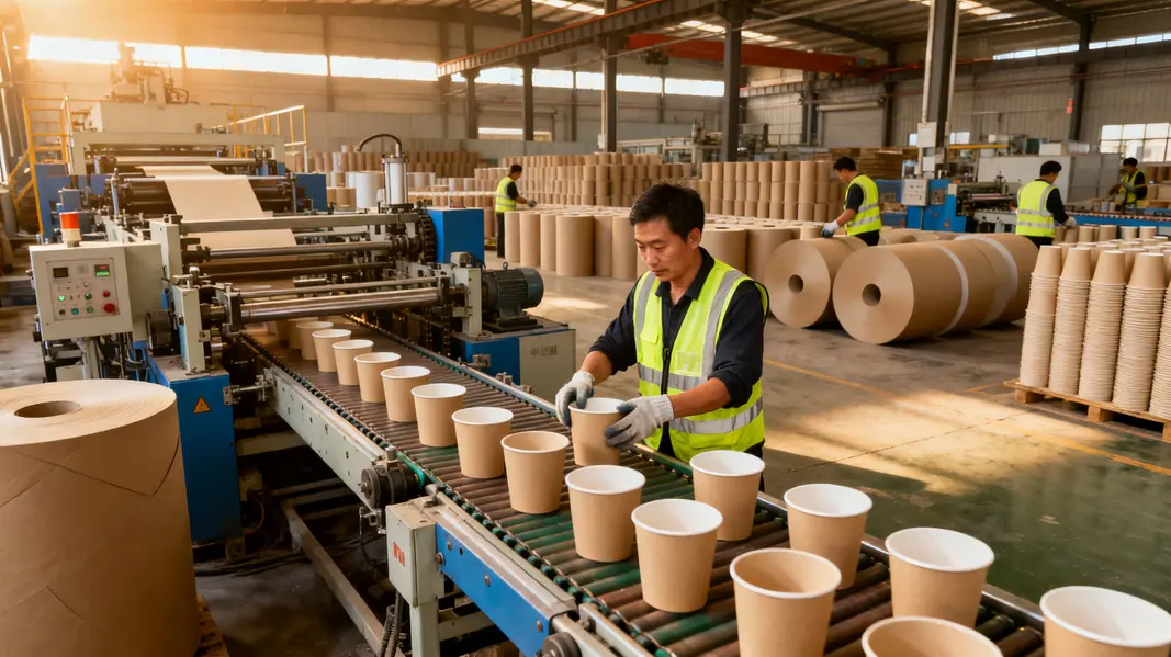 A manufacturing facility in China dedicated to producing high-quality disposable paper buckets.