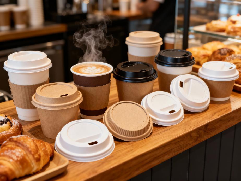 A collection of paper cup lids in various settings to showcase their benefits and versatility.