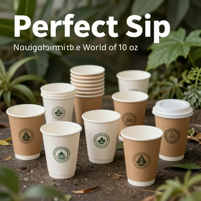 A comparison of single-wall and double-wall 10 oz disposable cups showcasing their insulation capabilities.