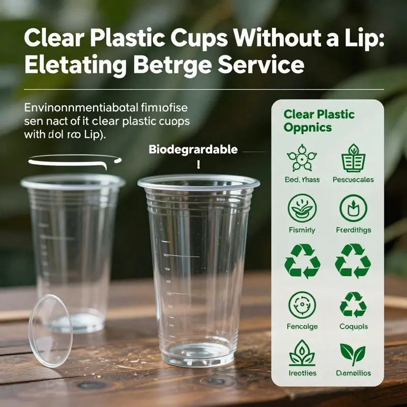 Clear plastic cups without a lip showcasing their elegant design and practical usability.