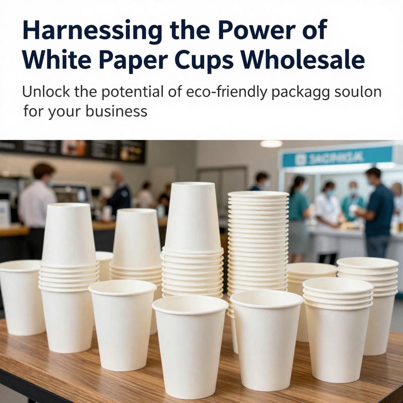 An array of white paper cups showcased in different environments, highlighting their versatility in usage.
