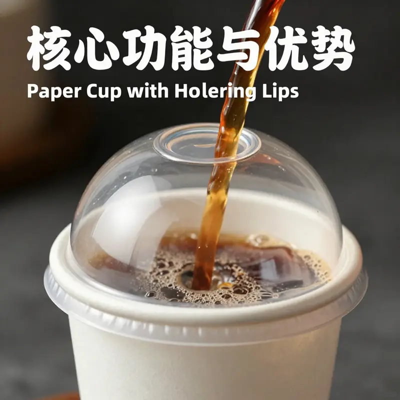 Various types of paper cups with lids demonstrating different materials and designs.