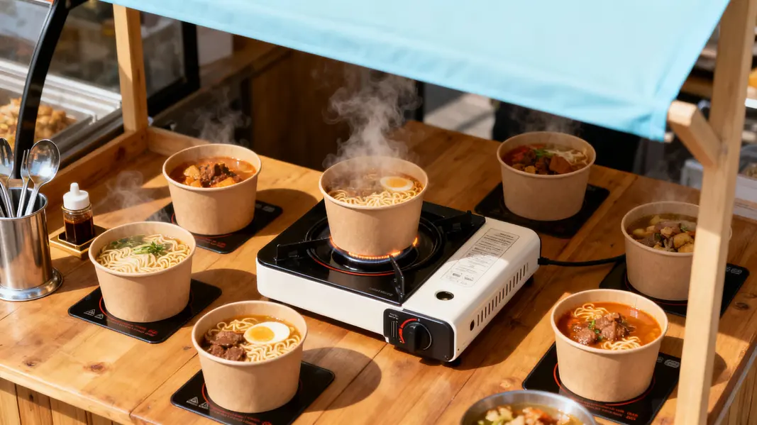 Innovative design features of induction paper bowls showcasing their metal insert and food-safe coating.