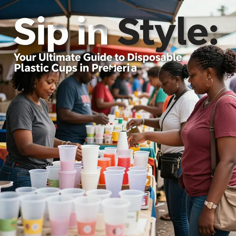 Browsing online for disposable plastic cups pertinent to beverage businesses.