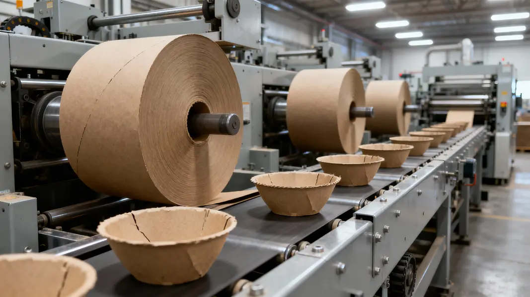 An aesthetic view of a 1500ml paper bowl, emphasizing its practical design and eco-friendly material.