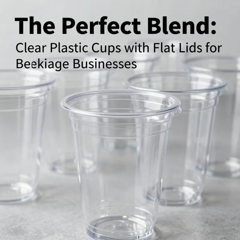 Close-up of transparent rPET clear cups, exemplifying their lightweight design.