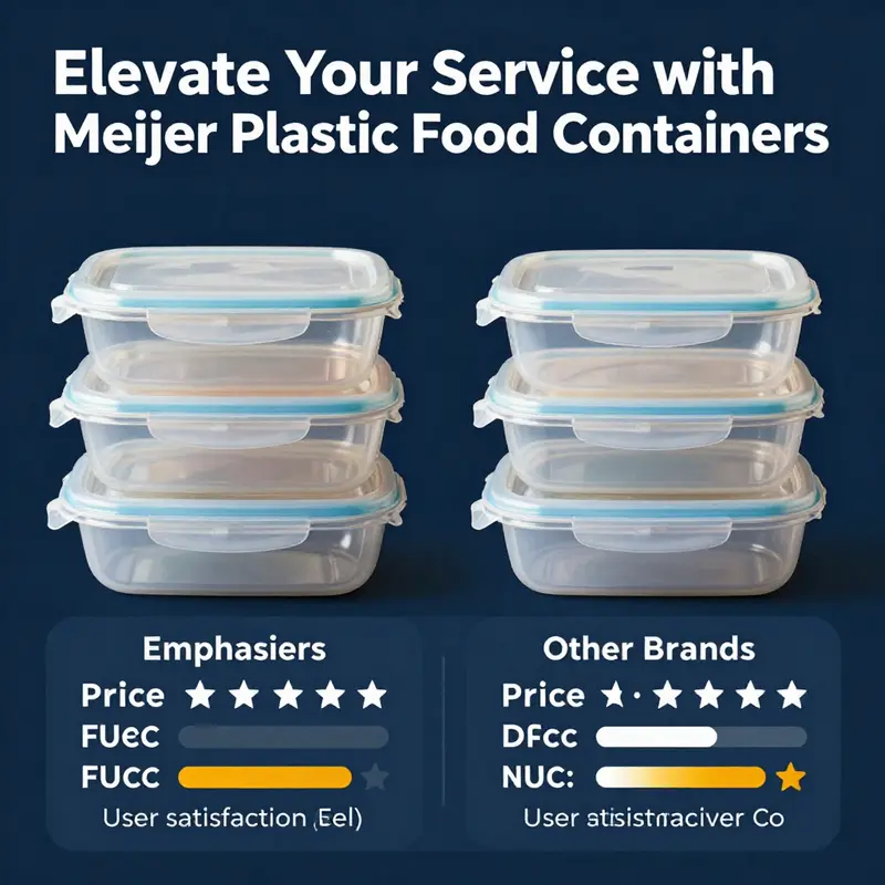 A variety of Meijer plastic food containers perfect for diverse food storage needs.