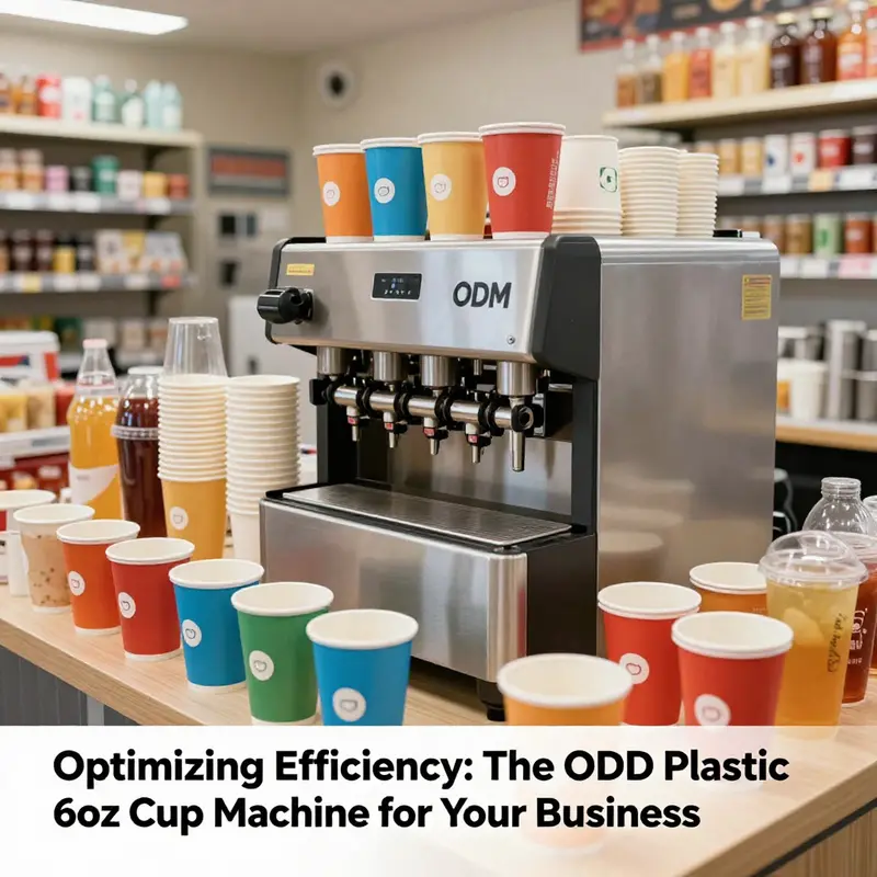 An engaging scene of various disposable cups showcasing the efficiency and appeal of the ODM Plastic 6oz Cup Machine.