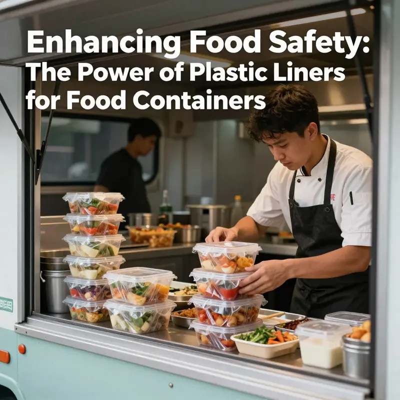 Plastic liner ensuring cleanliness and hygiene within food containers.