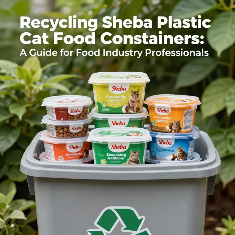 Sheba plastic containers placed in a recycling bin, emphasizing eco-friendly practices.