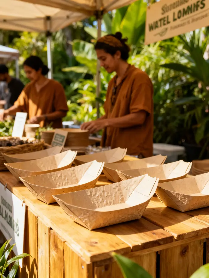 A variety of paper boat trays available in wholesale settings, demonstrating market diversity.