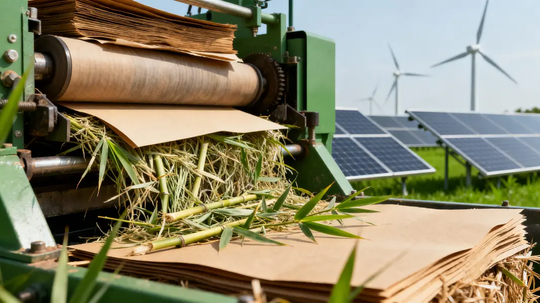 These compostable green paper bowls highlight sustainable materials and eco-labeling.