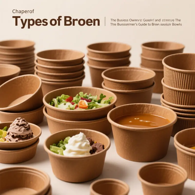 An assortment of brown disposable bowls demonstrating their diverse materials and applications.